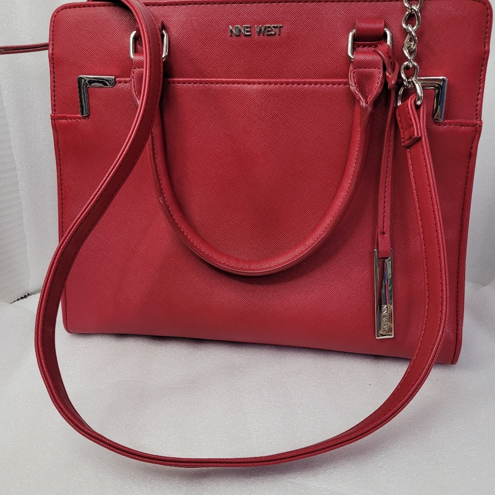Nine West Ruby Red Christmas Double Handle And Sh… - image 5
